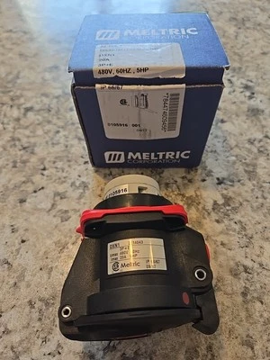 Meltric 22-14043 DXN1 20Amp 3P+E 480Volt 60Hz Receptacle 5HP IP66/67 - Image 1 of 4