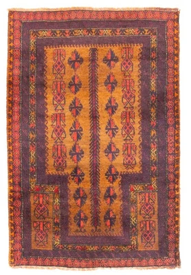 Alfombra tradicional vintage anudada a mano alfombra de lana oriental de 2'9" x 4'0" Foto 1 de 4