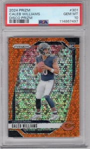 CALEB WILLIAMS 2024 PANINI PRIZM DISCO PRIZM ROOKIE RC #301 PSA 10 GEM MINT - Picture 1 of 2