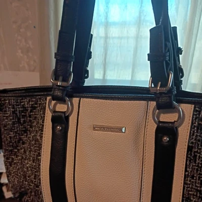 Bolso de hombro Dana Buchman forrado de tweed y cuero vegano Foto 1 de 4