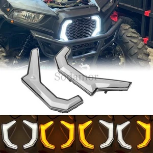 2X LED-Akzentleuchten für die Front mit Blinkern Für Polaris RZR XP4 1000 14-18 - Picture 1 of 24
