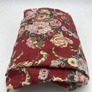 Lenzuolo matrimoniale vintage Ralph Lauren Marseilles Danielle rosso intenso floreale - Foto 1 di 5