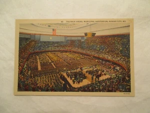 Cartolina Missouri Arena Principale Auditorium Municipale Kansas City MO - Foto 1 di 2