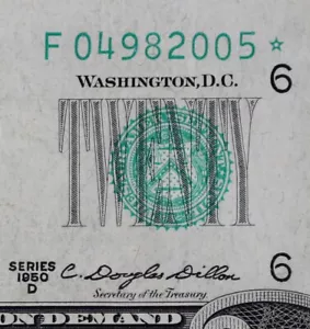 $20 1950D Star Federal Reserve Note F04982005* series D twenty dollar, Atlanta - Picture 1 of 3