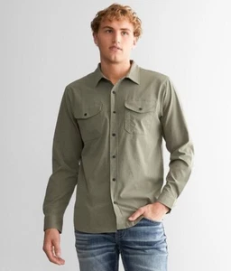 Roark Bless Up Long Sleeve M Men Button Up Shirt Light Army NWT freeshipping - Picture 1 of 12