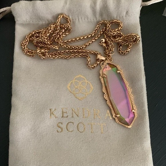 Ожерелье с длинной подвеской из розового персика Kendra Scott радужное розовое золото Frances - Изображение 1 из 1
