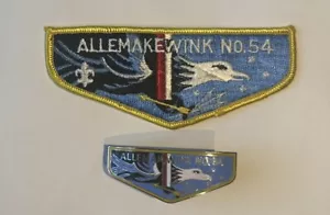 OA SCOUTING AMERICA PATCH ALLEMAKEWINK LODGE 54 FLAP AND NECKERCHIEF SLIDE RARE - Picture 1 of 1