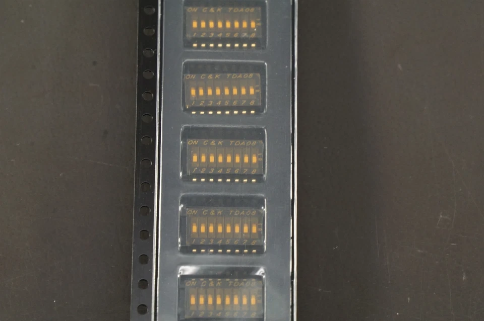 Lot of 2 TDA08H0SB1R C&K DIP Switch 8 Pos Standard Slide Actuator PST 25mA 24VDC - Image 1 of 1