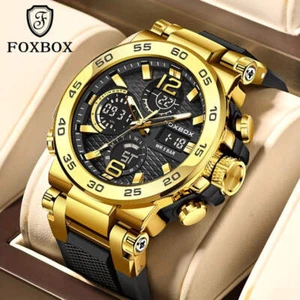 FOXBOX Fashion Casual Men's Watch with Multiple Color Choices. Electronic Dual D - Picture 1 of 13