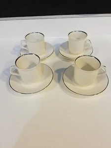 4 Salem IRONSTONE *SILVER ELEGANCE* CUPS & SAUCERS*vintage fast shipping. - Picture 1 of 8