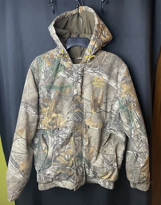 REALTREE Xtra Camo Hardwoods- Men's Medium Insulated Hooded Hunting Coat Jacket - Image 1 of 4