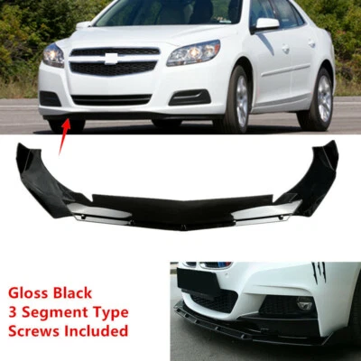 Fit For Chevrolet Malibu 2013-2015 Front Bumper Lower Lip Spoiler Splitter Black - Image 1 of 4