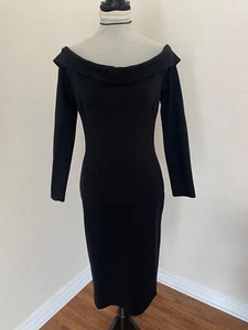 Windsor Damen schwarz Schulterfrei Langarm tailliert Bodycon Bleistift Kleid Gr. L - Bild 1 von 24
