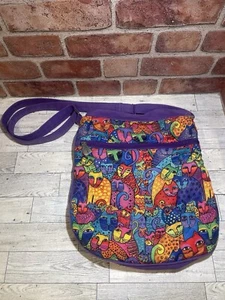 Borsa a tracolla Laurel Burch amici felini gatti borsa tela zip - Foto 1 di 9