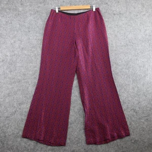 JOOP! Bohemian Womens Palazzo Pants 38 Purple Red Jacquard Acetate Festival US 8 - Picture 1 of 12
