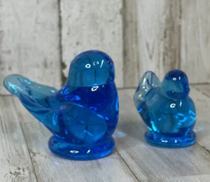 Leo Ward Terra Studio Bluebird Of Happiness Blue Glass Figurines Small 1991 1994 - Picture 1 of 6