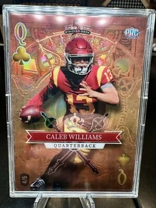 2023 wild card 5 carte impilate mazzo Caleb Williams "Regina dei club" 4/5 - Foto 1 di 2