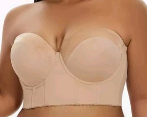 SEA BBOT BH Gr. 36DDD Longline Trägerlos Nude Korsett Bustier BH Beige  - Bild 1 von 9