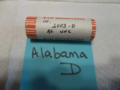 2003 Alabama D State quarter roll bank roll uncirculated - Image 1 of 3