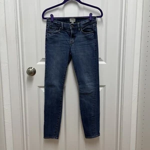 J. Crew Selvedge Toothpick Stretch Denim Skinny Jeans Womens Size 26 Dark Wash - Picture 1 of 4