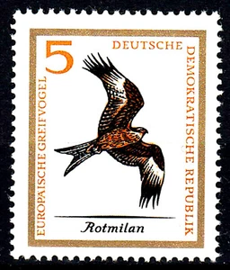 1147 nuevo RDA RDA RDA año 1965 pájaro Milán rojo pájaro de rapiña pájaro de rapiña - Imagen 1 de 1