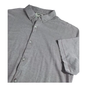 Link Soul Mens XL Button Down Short Sleeve Stripped Polo Shirt Cotton/Poly Blend - Picture 1 of 6