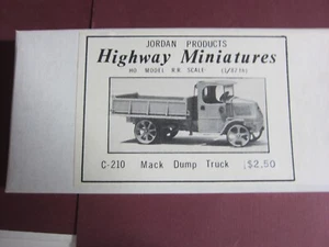 Camión de volteo Jordan Highway Miniatures Mack HO Kit #C-210 como nuevo en caja - Imagen 1 de 1