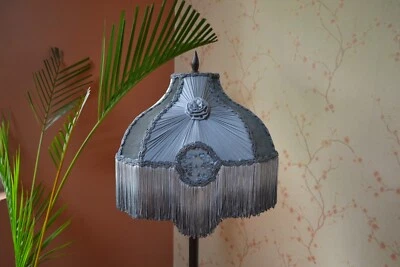 Lampshade vivian steel grey velvet hand-stitched table lampshade floor lampshade - Image 1 of 4