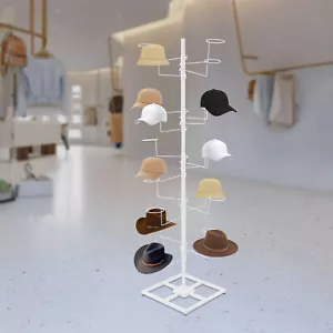 Espositore per cappelli girevole in metallo 5 livelli pavimento libero 20 tappi supporto copricapo - Foto 1 di 17
