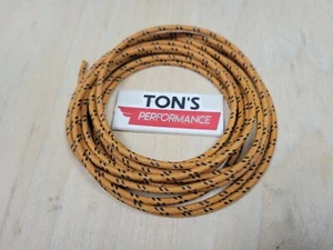 10 feet Vintage Braided Cloth Covered Primary Wire 16 gauge 16Ga ga Orange Black - Picture 1 of 2