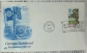 US FDC SC #2339 GEORGIA STATENHOOD 1988. - Picture 1 of 1