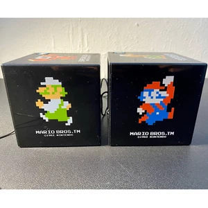 Nintendo Super Mario Bros. Speakers POW Block with Mario & Luigi, Tested & Works - Picture 1 of 8