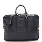 GUCCI GG Implement Business Bag Document Bag Briefcase PVC Leather Nav #12390729
