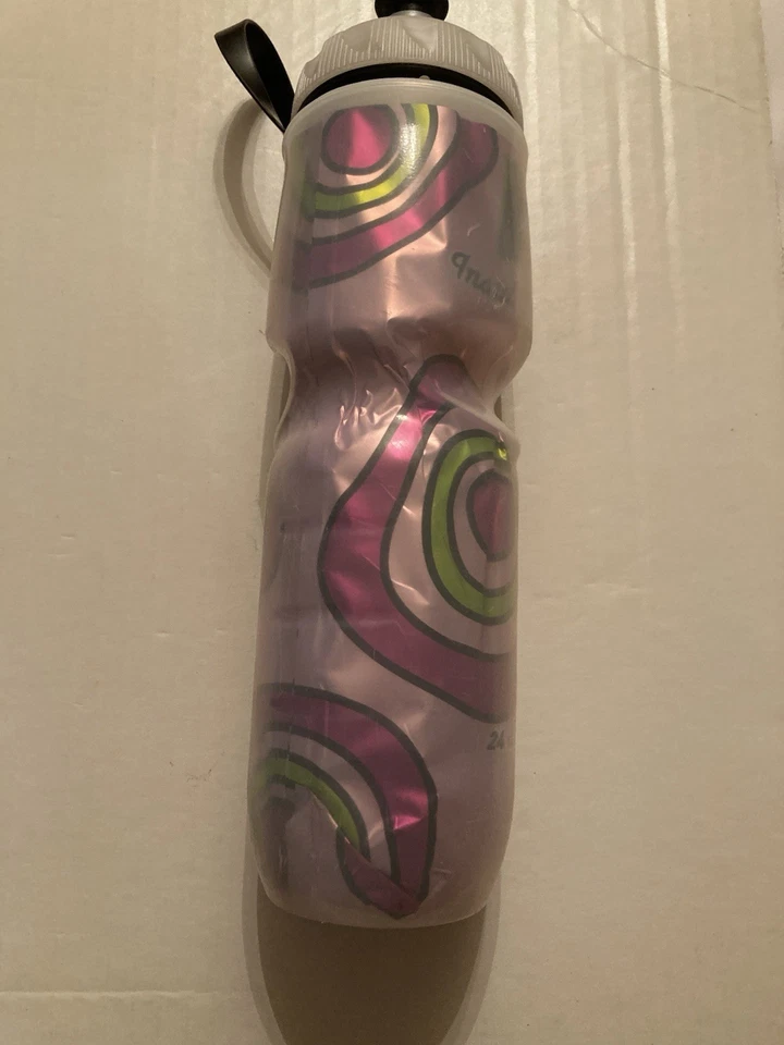 Polar Bottle water insulated biker cycling sports 24 oz circles BPA free pink - Image 1 of 4