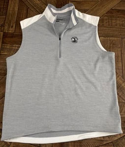 Nike Golf Vest Mens 2XL Gray Pebble Beach Golf Links 1/4 Zip Pullover EUC 189 - Picture 1 of 8