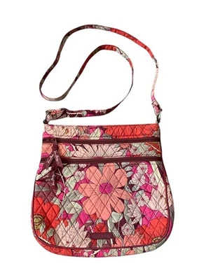Vera Bradley Triple Zip Hipster Crossbody Pink Floral Bohemian Blooms Quilted - Image 1 of 4
