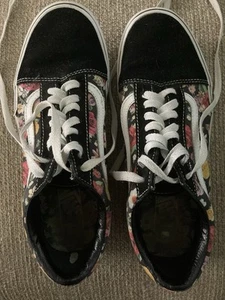 Vans Sneakers Rose Floral Men Sz 8.5 Woman’s Sz 10 Some Signs Of Wear See Pics - Picture 1 of 18