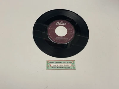 Jukebox 45 & Title Strip John & Yoko Lennon Happy Christmas War Is Over Xmas - Image 1 of 2