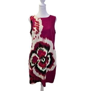 Abito a tubino Taylor misto lino e seta acquerello stampa floreale taglia 12 - Foto 1 di 6