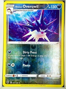 Hisuian Overqwil 091/189 English Astral Radiance reverse holo - Picture 1 of 1