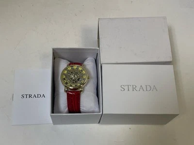 Reloj STRADA 38mm Movimiento Japonés Steampunk Esqueleto Esfera Correa de Cuero Sintético Foto 1 de 4