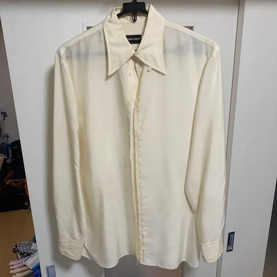 GIORGIO ARMANI Camisa Manga Larga Crema Talla 39 De Colección Rara Para Hombre De Japón Foto 1 de 4