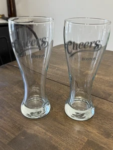 Set Of Vintage Cheers Boston Beer Pilsner Drinking Glass With Weighted Bottom - Picture 1 of 5