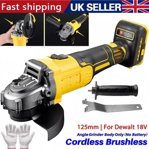 125mm Brushless Cordless Angle Grinder Efficient for Dewalt 18V 20V Batteries - Picture 1 of 15