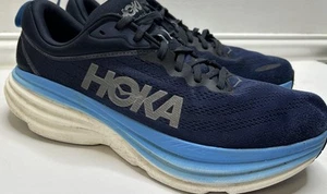 HOKA One One M Bondi 8 Shoes Mens Size 13 D Blue Outer Space All Aboard Running - Picture 1 of 10
