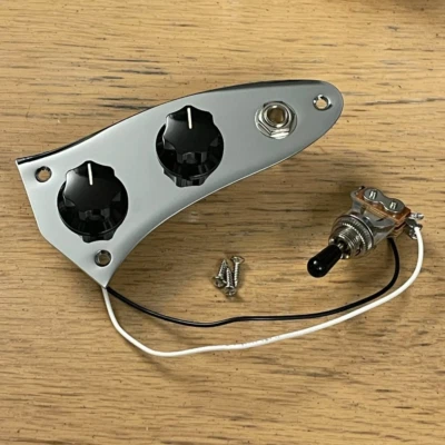 Fender Offset Player Series Mustang PJ Bass Control Plate Pots Knobs Switch Jack - Image 1 of 3