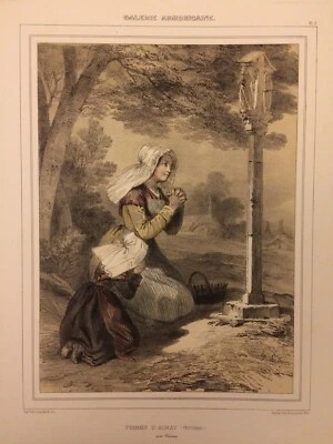 Femme d'Auray, Bretagne, lithographie Lalaisse, Galerie Armoricaine - Photo 1/3