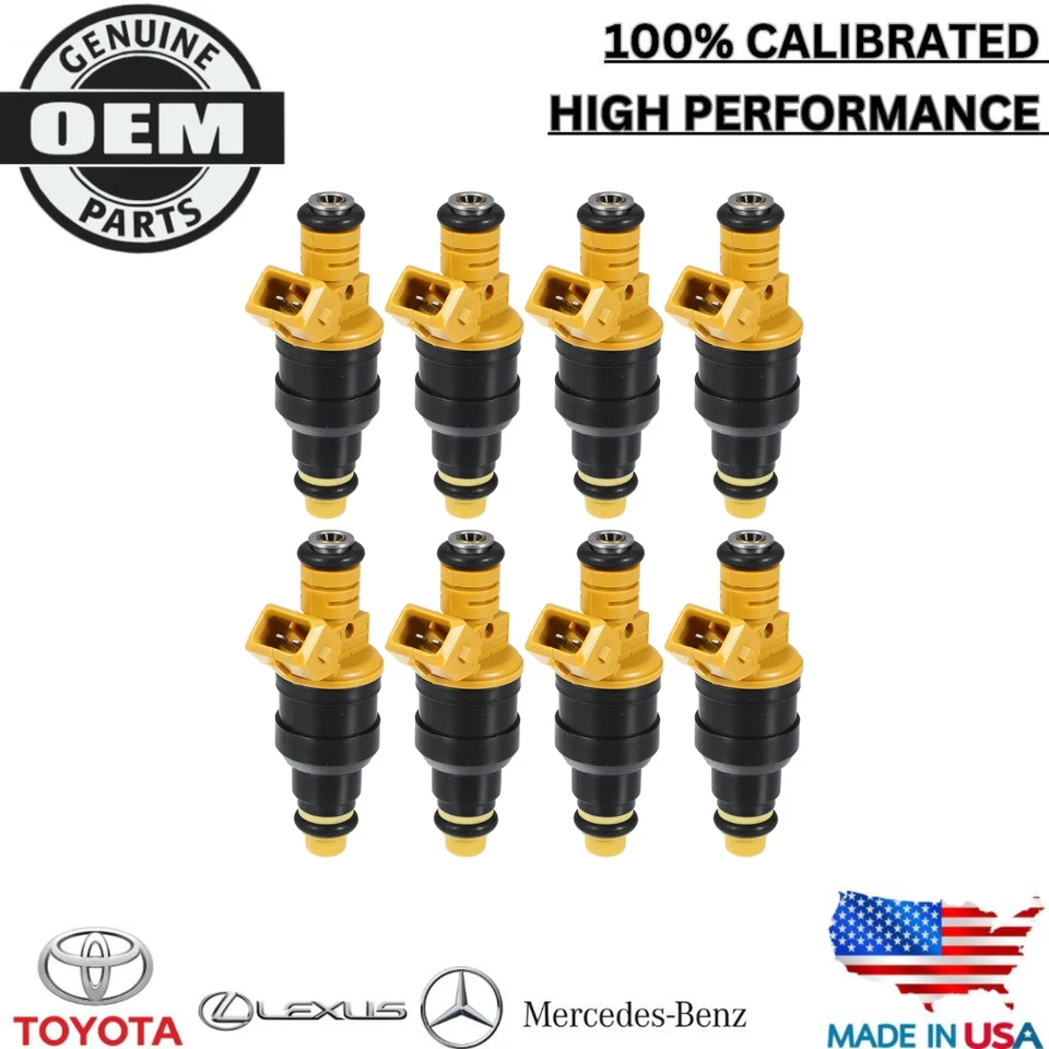 X8 NEW OEM GENUINE BOSCH Fuel Injectors 1995-1996 Ford Bronco 5.8L V8 0280150718 - Image 1 of 4