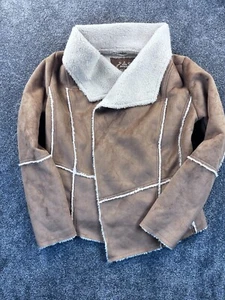 PrAna Jacke Damen S Townie Wildlederimitat Schalkragen Innentasche Mantel Boho hellbraun - Bild 1 von 12