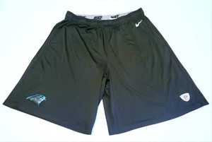 TEAM ISSUED Nike Dri-Fit Carolina Panthers NFL black shorts Adult Men's 2XL 3XL - Picture 1 of 7